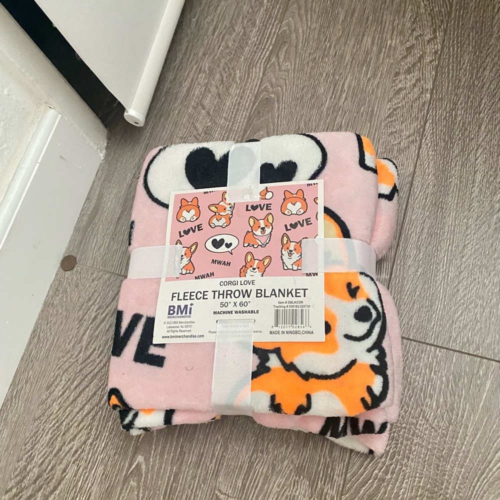 BM Fleece Throw Blanket - Pink and Black with Cute Animal Prints